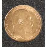 A 1910 HALF SOVEREIGN.