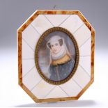 AN EARLY 20TH CENTURY PORTRAIT MINIATURE OF MARY STEWART, oval, watercolour on ivory, in an