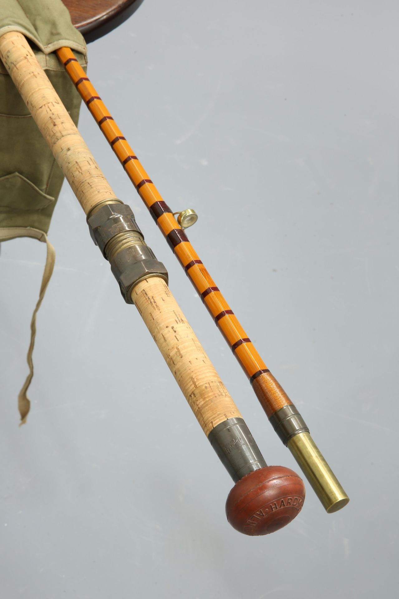 FISHING: A HARDY'S SPLIT CANE 'THE COQUET' GAME ROD, two pieces, with reel spanner. 8' 6",
