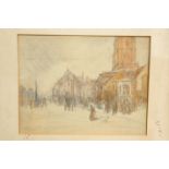 ~ ENGLISH SCHOOL, VIEW IN CHELSEA, signed E.K. Reeve? lower left, watercolour. 19.5cm by 25.5cm