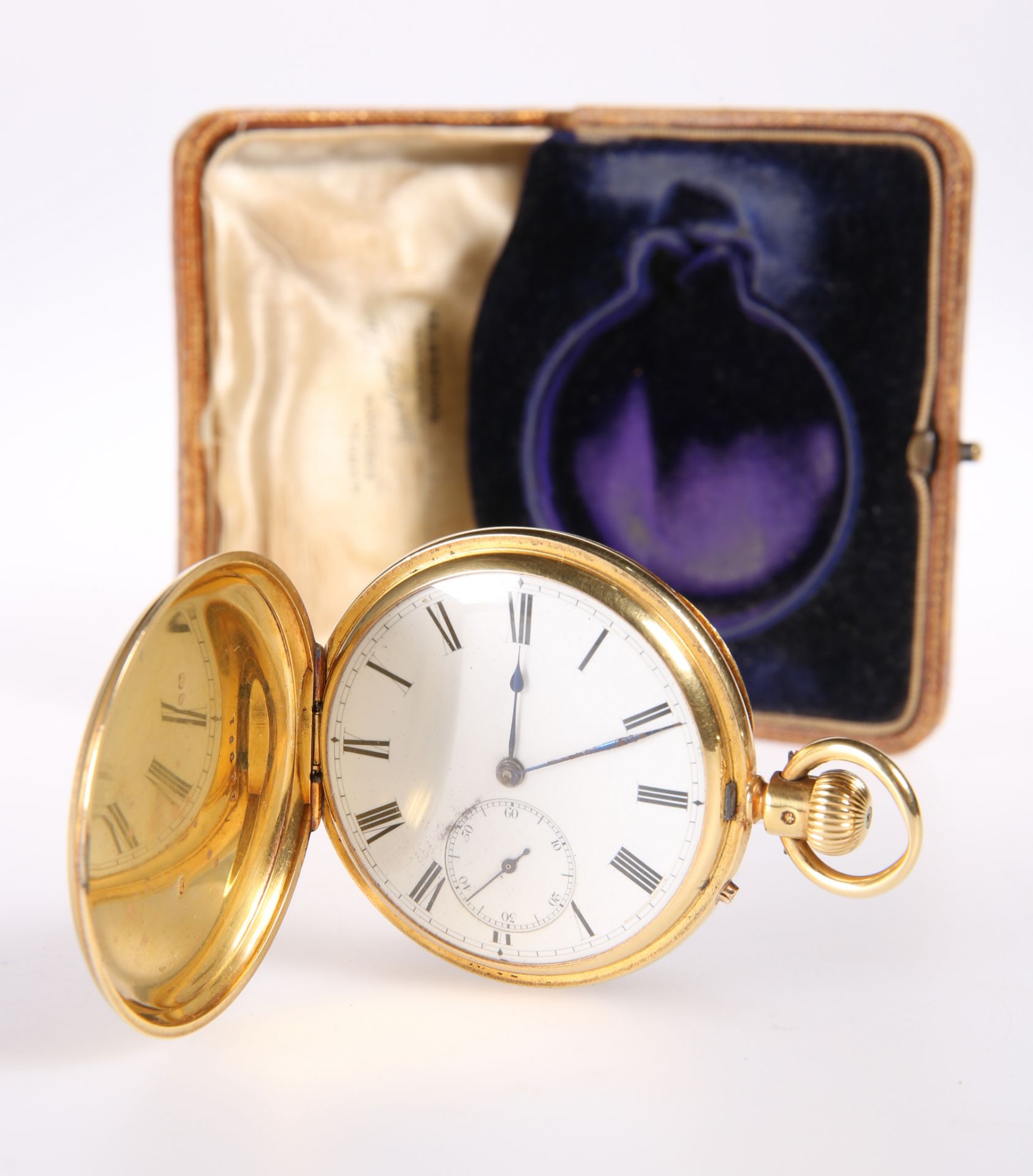 A VICTORIAN 18 CARAT GOLD HUNTER POCKET WATCH, the case by John Yardley, London 1866, the white