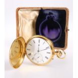 A VICTORIAN 18 CARAT GOLD HUNTER POCKET WATCH, the case by John Yardley, London 1866, the white