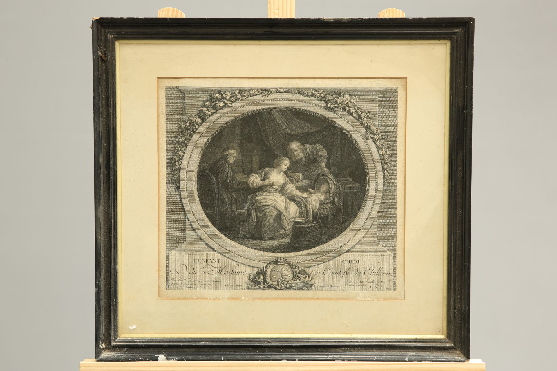 ~ NICOLAS DE LAUNAY (1739-1792), THREE 18TH CENTURY ETCHINGS, framed. (3) 29cm by 33cm - Bild 2 aus 3