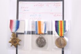 A WWI MEDAL TRIO, 3-10519 Pte. Daniel Smith 2nd West Riding Regiment, sold with a copy of