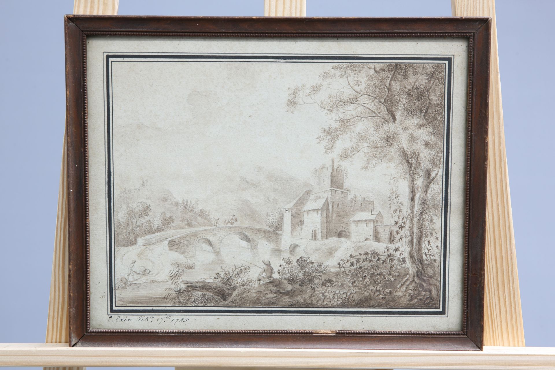 ~ E*** EDEN, FIGURES IN A LANDSCAPE, A PAIR, each signed and dated 1785, watercolours, framed. 24. - Bild 2 aus 2