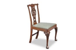 A CHIPPENDALE STYLE MAHOGANY DESK CHAIR