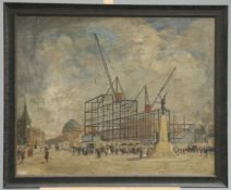 ATTRIBUTED TO SIR HENRY RUSHBURY (1889-1968) CONSTRUCTION OF THE QUEENS HOTEL, BOAR LANE, LEEDS,
