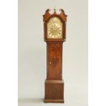 A GEORGE III OAK EIGHT-DAY LONGCASE CLOCK, the 12-inch brass break-arch dial signed in the arch '