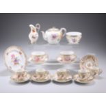 A GROUP OF DRESDEN PORCELAIN TEA AND COFFEE WARES, comprising teapot, cream jug, sugar bowl, tea