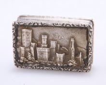 A GEORGE VI SILVER SNUFF BOX, by A. Wilcox, Birmingham 1937, with engine-turned sides, the hinged