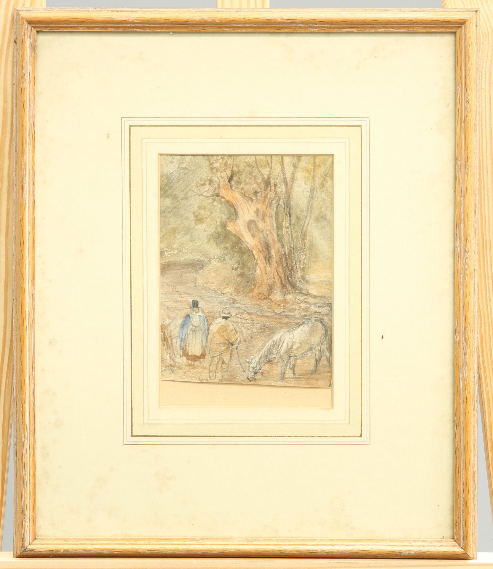 ~ ENGLISH SCHOOL, THE WELL DIGGER, dated Sept. 18. 1804 lower left, watercolour, framed, 25cm by - Bild 2 aus 2