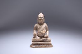 A SOAPSTONE CARVING OF THE BUDDHA, 19TH CENTURY