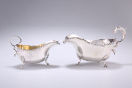 A GEORGE V SILVER SAUCE BOAT, by David Landsborough Fullerton, London 1928, with shell-capped legs