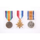 A WWI MEDAL TRIO, 9319 M. Wilkinson D.L.I., (4-9319 on War and Victory Medals).