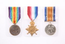 A WWI MEDAL TRIO, 9319 M. Wilkinson D.L.I., (4-9319 on War and Victory Medals).