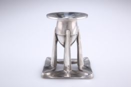 ARCHIBALD KNOX FOR LIBERTY & CO A TUDRIC PEWTER CANDLESTICK, no. 0222, the bullet shaped sconce with