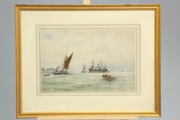 GEORGE STANFIELD WALTERS (1838-1924), ON THE MEDWAY, signed lower left, watercolour, framed. 32.