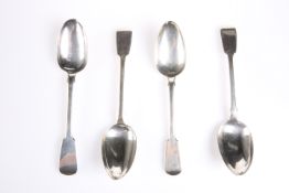 A PAIR OF VICTORIAN SILVER TABLE SPOONS, by Joseph & Albert Savory, London 1844, Fiddle pattern;