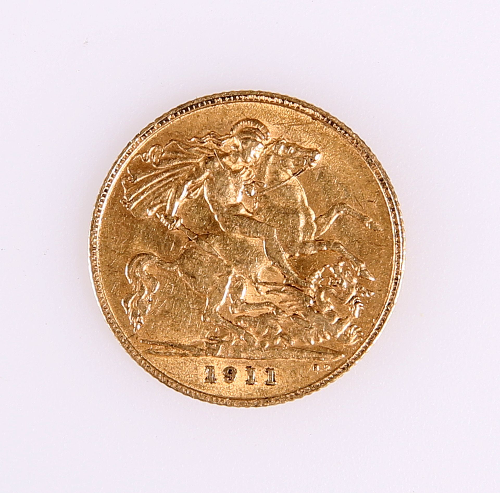 A 1911 HALF SOVEREIGN. - Image 2 of 2