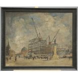 ATTRIBUTED TO SIR HENRY RUSHBURY (1889-1968) CONSTRUCTION OF THE QUEENS HOTEL, BOAR LANE, LEEDS,