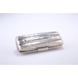 A VICTORIAN SILVER CIGAR CASE, by Frederick Marson, Birmingham 1860, the three section hinged