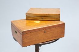 A BRASS-MOUNTED OAK CANTEEN BOX, label for Collingwood & Son Ltd, early 20th Century, lacking