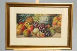 ARTHUR DUDLEY (GIOVANNI BARBARO, 1864-1915), STILL LIFE OF FRUIT, signed lower right, watercolour,