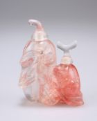 A CHINESE ROCK CRYSTAL SNUFF BOTTLE, carved as two gourds. 7.5cm highThe absence of a Condition