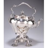 AN IMPRESSIVE WILLIAM IV SILVER HOT WATER KETTLE ON STAND, by Paul Storr for Storr & Mortimer,