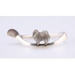A GEORGE V SILVER WISHBONE NAPKIN RING, makers marks rubbed, Birmingham 1917, in the form of a