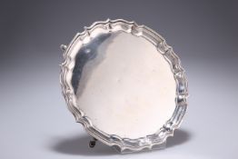 A GEORGE V SILVER CARD TRAY, by Barker Brothers Silver Ltd, Birmingham 1930, with pie crust edge,