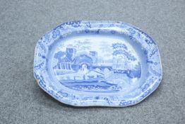 A CLEWS STONE CHINA WELL AND TREE PLATTER, CIRCA 1820'S
