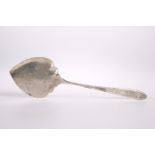 A PERSIAN SILVER SLICE, the handle decorated with foliage. 32.5cm, 5.1 troy ounces