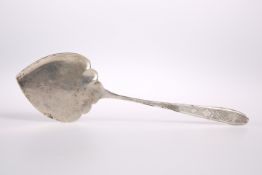A PERSIAN SILVER SLICE, the handle decorated with foliage. 32.5cm, 5.1 troy ounces