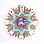 A 20TH CENTURY CHINESE BREAST STAR OF MULTI-PIECE CONSTRUCTION, with enamelling and pin back,