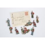 A COLLECTION OF CHINESE PAINTED SILK PAPER FIGURES, LATE 19TH/EARLY 20TH CENTURY