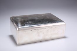 A VICTORIAN SILVER CIGAR BOX, by Francis Higgins II, London 1897, rectangular form with hinged