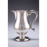 A GEORGE III SILVER JUG, by John King, London 1769, of tapered bulbous form with spout and S-