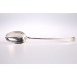 A GEORGE III OLD ENGLISH PATTERN SILVER BASTING SPOON, by Thomas Tookey, London 1779, handle