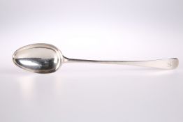 A GEORGE III OLD ENGLISH PATTERN SILVER BASTING SPOON, by Thomas Tookey, London 1779, handle