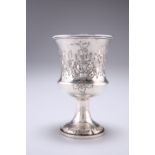 A CHASED VICTORIAN GOBLET, by William Robert Smily, London 1856, the flared goblet with acanthus and