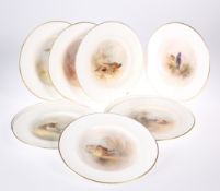 A COLLECTION OF NINE ROYAL WORCESTER ORNITHOLOGICAL PLATES, by James Stinton, each titled,