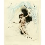 CARL JOSEPH BAUER (1897-1989), FEMALE NUDE, signed in pencil in the margin, original etching,