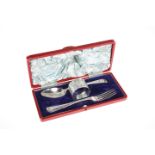 AN EDWARDIAN SILVER CHRISTENING SET, by Joseph Ridge, Sheffield 1904, comprising knife, spoon and