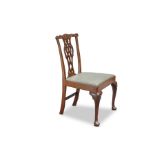 A CHIPPENDALE STYLE MAHOGANY DESK CHAIR