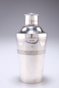 AN ART DECO COCKTAIL SHAKER, by Goldsmiths & Silversmiths Co. Ltd, London 1925, of tapering