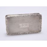 A WILLIAM IV SILVER SNUFF BOX, by William Pugh, Birmingham 1836, with all-over engine turned