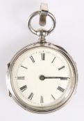A SILVER-PLATED PEDOMETER, CIRCA 1890, the white enamel dial with Roman numerals, glazed back,