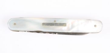 A MOTHER-OF-PEARL TWO-BLADE POCKET KNIFE.