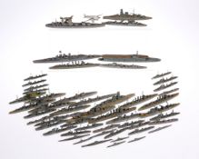 A COLLECTION OF SHIP MODELS, including wooden examples with Bassett-Lowke labels and metal